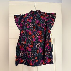 Floral Ruffle Sleeve Top